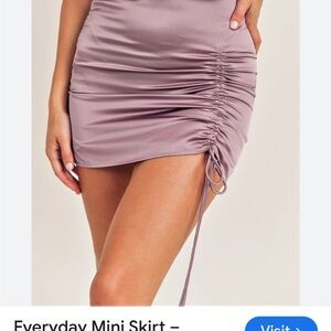 Ruched Lavender Mini Skirt
